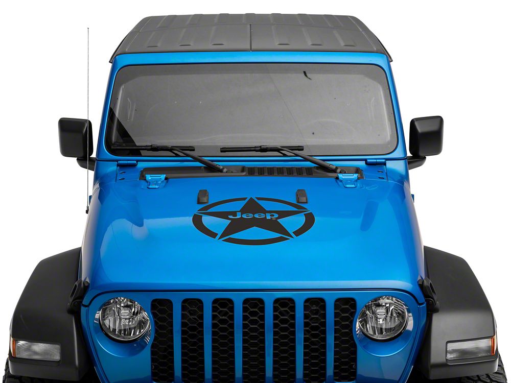 Jeep Licensed by RedRock Jeep Star Accent Decal; Matte Black (20-25 Jeep Gladiator JT)