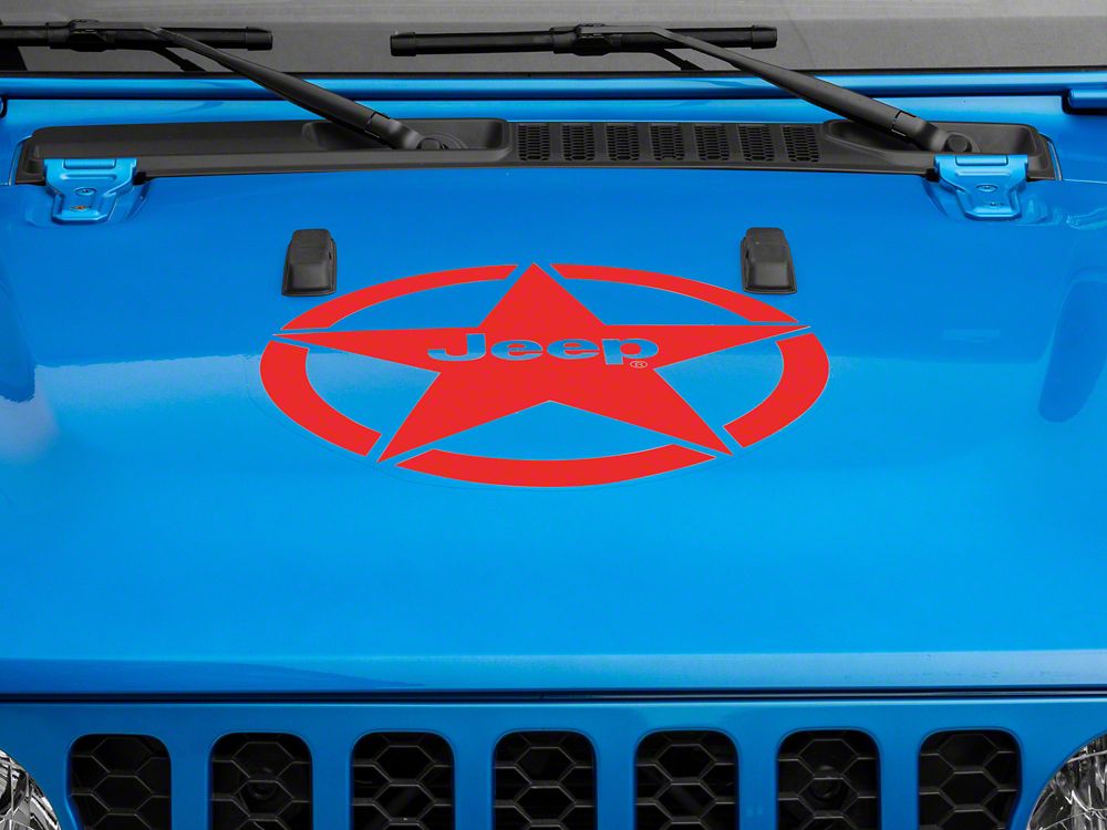 Jeep Licensed by RedRock Jeep Star Accent Decal; Red (20-25 Jeep Gladiator JT)