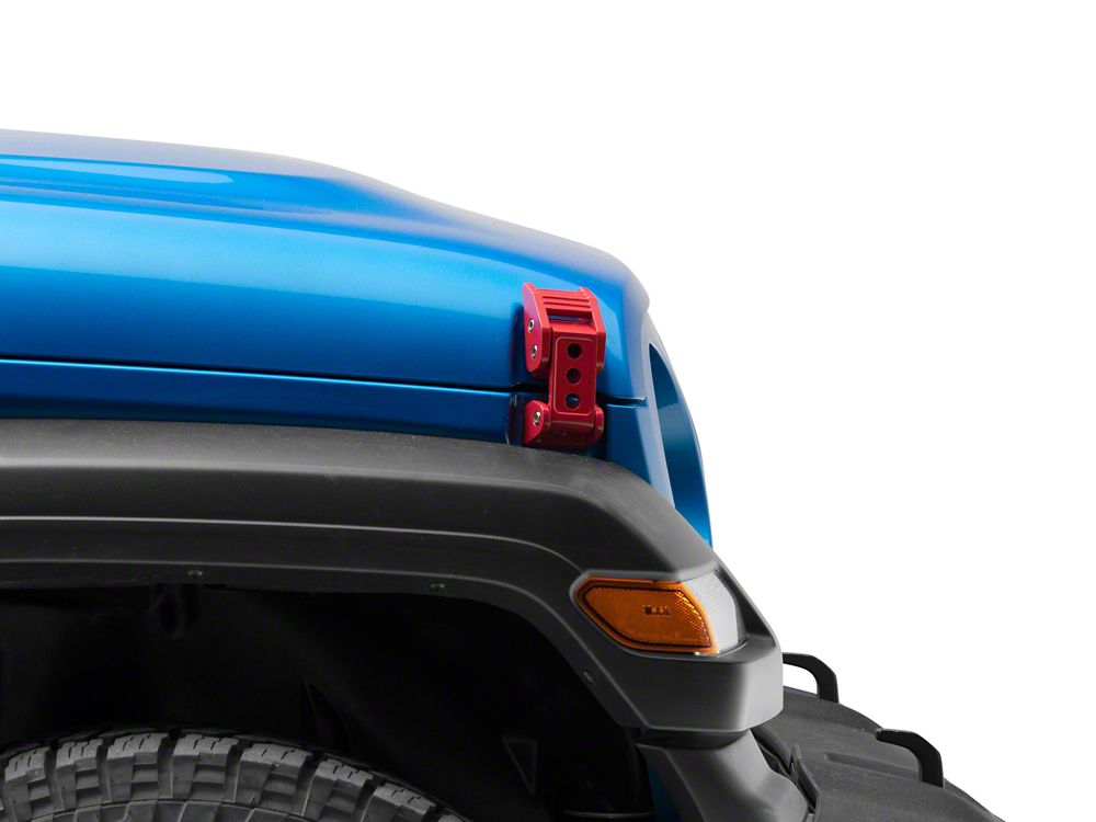 RedRock Hood Latches; Red (20-25 Jeep Gladiator JT)