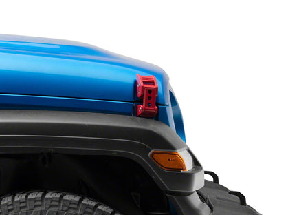 RedRock Hood Latches; Red (20-25 Jeep Gladiator JT)