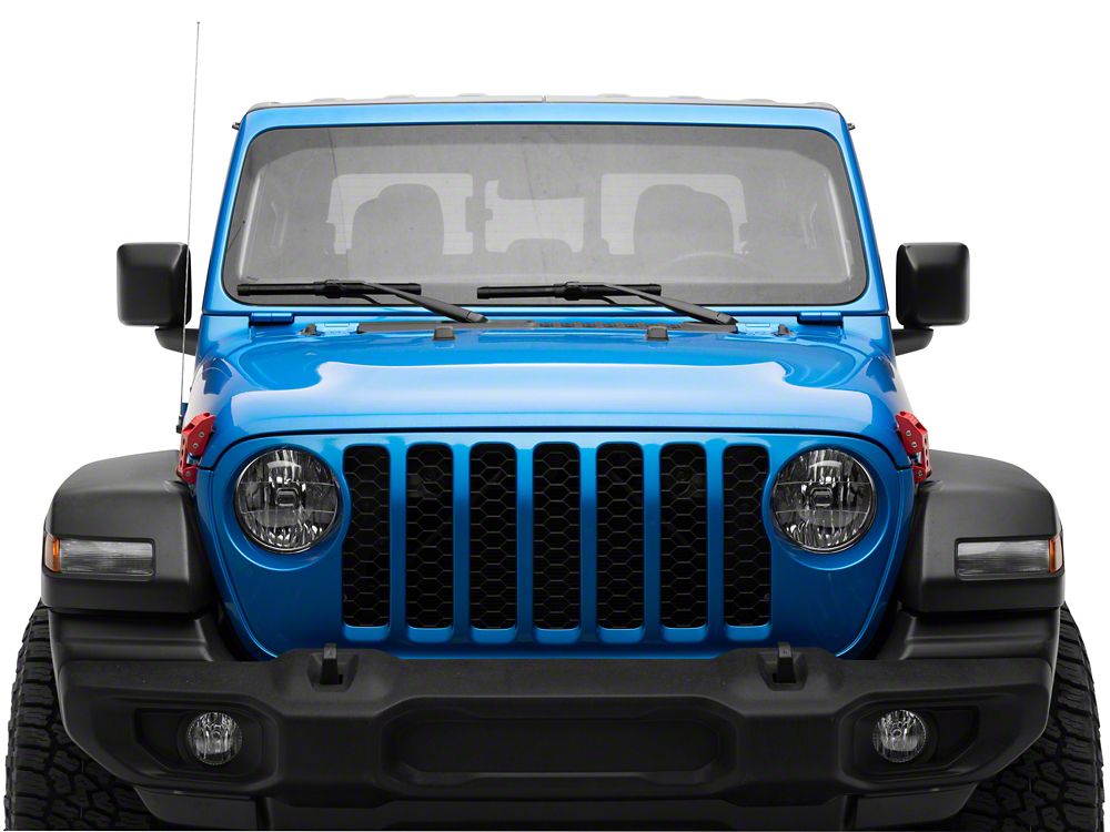 RedRock Hood Latches; Red (20-25 Jeep Gladiator JT)