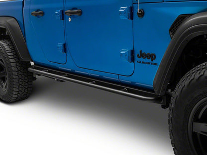 Jeep Licensed by RedRock Enhanced Rubi Rails with Jeep Logo; Textured Black (20-25 Jeep Gladiator JT)