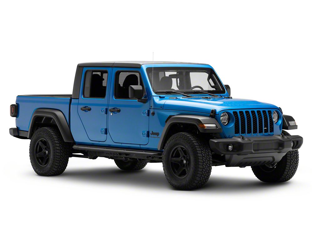 Jeep Licensed by RedRock Enhanced Rubi Rails with Jeep Logo; Textured Black (20-25 Jeep Gladiator JT)