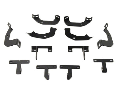 Jeep Licensed by RedRock 3-Inch Round Side Step Bars with Jeep Logo; Textured Black (20-25 Jeep Gladiator JT)