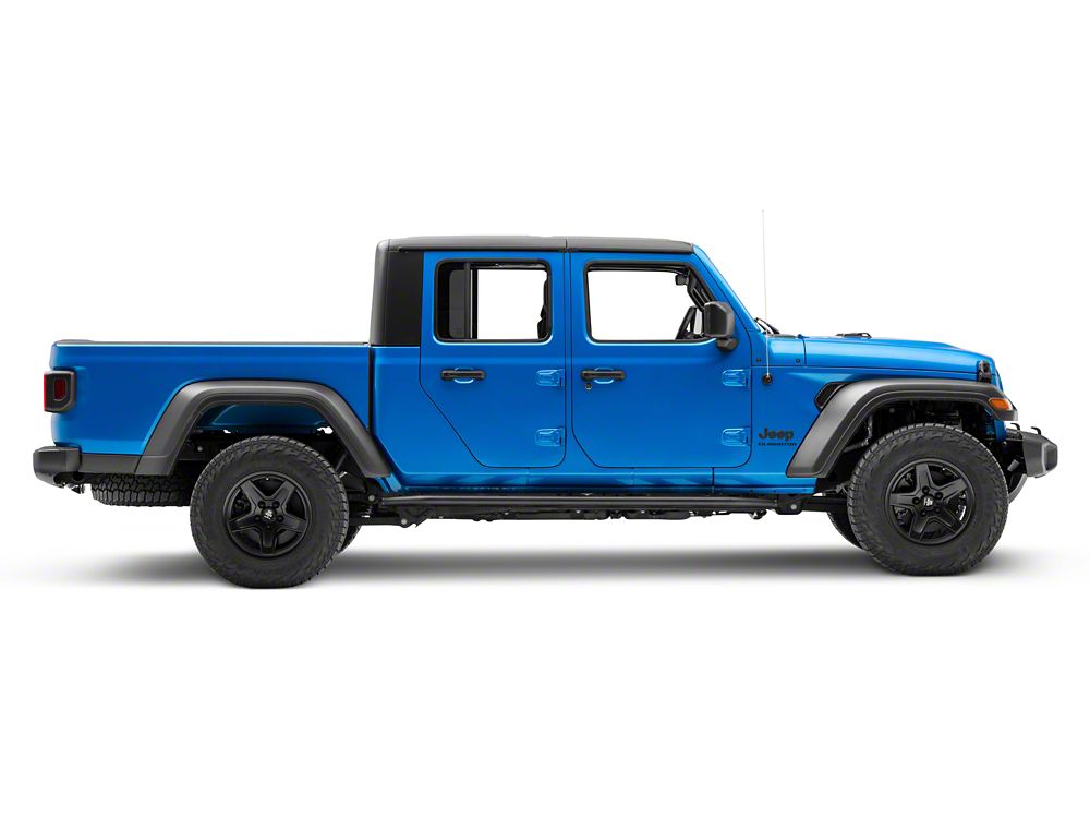 Jeep Licensed by RedRock Rock Sliders with Jeep Logo; Textured Black (20-25 Jeep Gladiator JT)