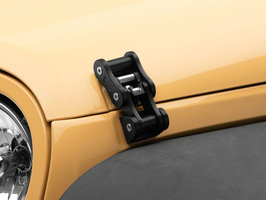 Jeep Licensed by RedRock Billet Aluminum Hood Catch Set with Jeep Logo (20-25 Jeep Gladiator JT)