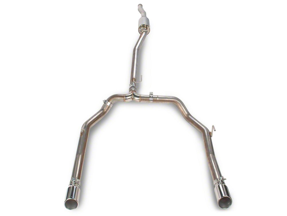 RedRock Dual Exhaust System with Polished Tips; Rear Exit (20-25 3.6L Jeep Gladiator JT)