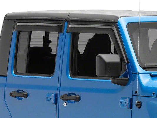 RedRock Tape-On Window Deflectors; Front and Rear; Smoked (20-25 Jeep Gladiator JT)