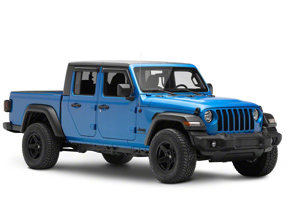 RedRock Tape-On Window Deflectors; Front and Rear; Smoked (20-25 Jeep Gladiator JT)