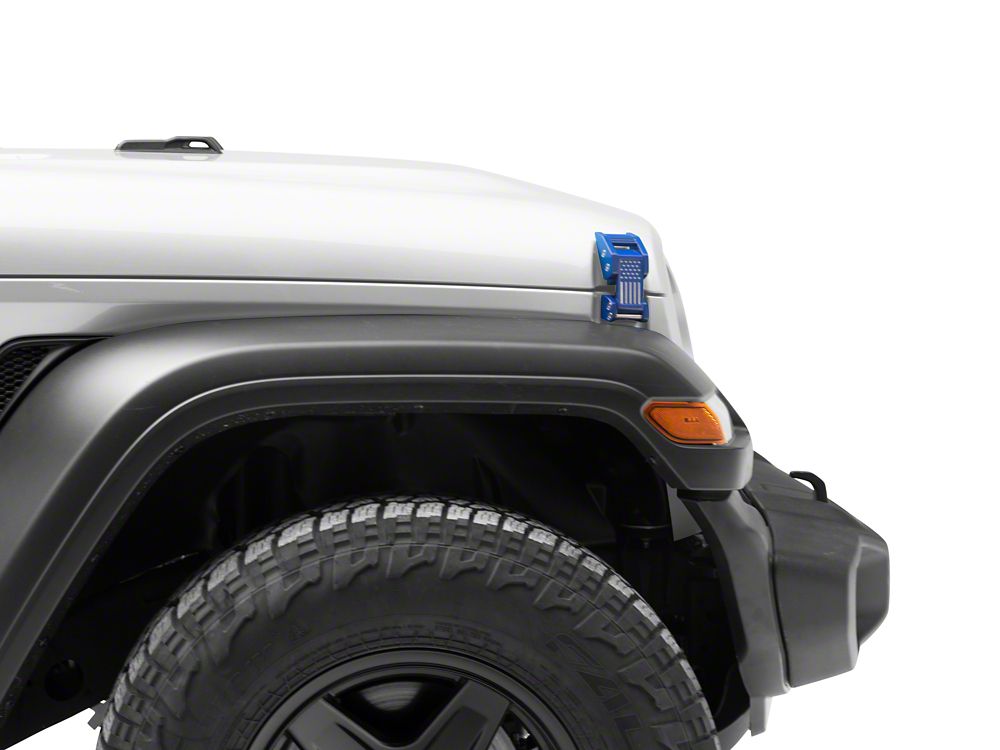RedRock Old Glory Billet Hood Catch Kit; Blue (20-25 Jeep Gladiator JT)