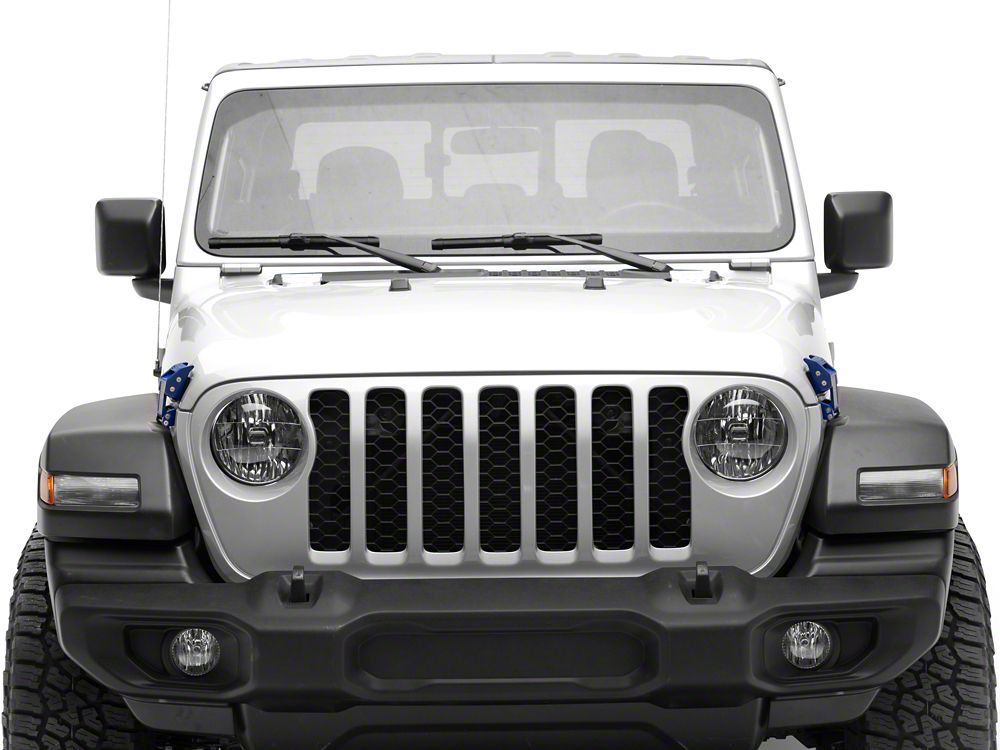 RedRock Old Glory Billet Hood Catch Kit; Blue (20-25 Jeep Gladiator JT)