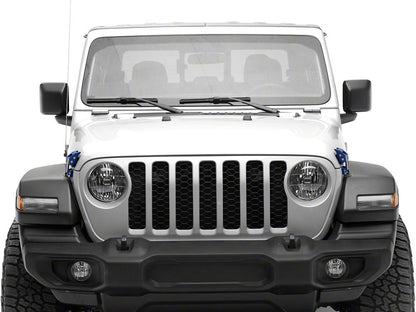 RedRock Old Glory Billet Hood Catch Kit; Blue (20-25 Jeep Gladiator JT)
