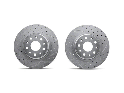 RedRock Cross-Drilled and Slotted Brake Rotor and Pad Kit; Front (20-22 Jeep Gladiator JT)