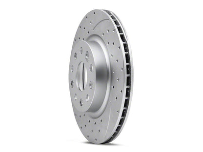 RedRock Cross-Drilled and Slotted Brake Rotor and Pad Kit; Front (20-22 Jeep Gladiator JT)