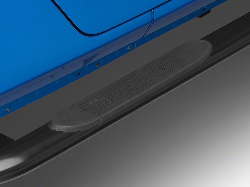 RedRock 4-Inch Oval Curved Side Step Bars; Semi-Gloss Black (20-25 Jeep Gladiator JT)