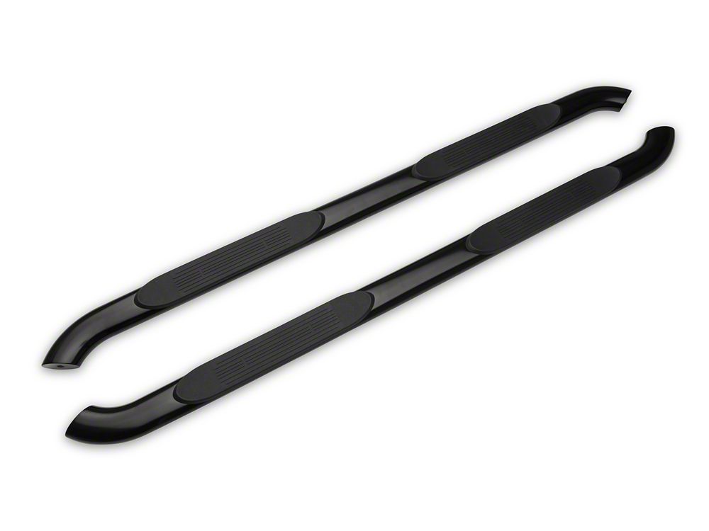 RedRock 4-Inch Oval Curved Side Step Bars; Semi-Gloss Black (20-25 Jeep Gladiator JT)