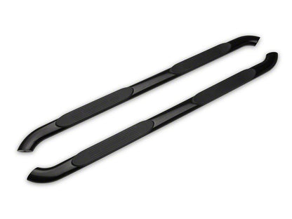RedRock 4-Inch Oval Curved Side Step Bars; Semi-Gloss Black (20-25 Jeep Gladiator JT)