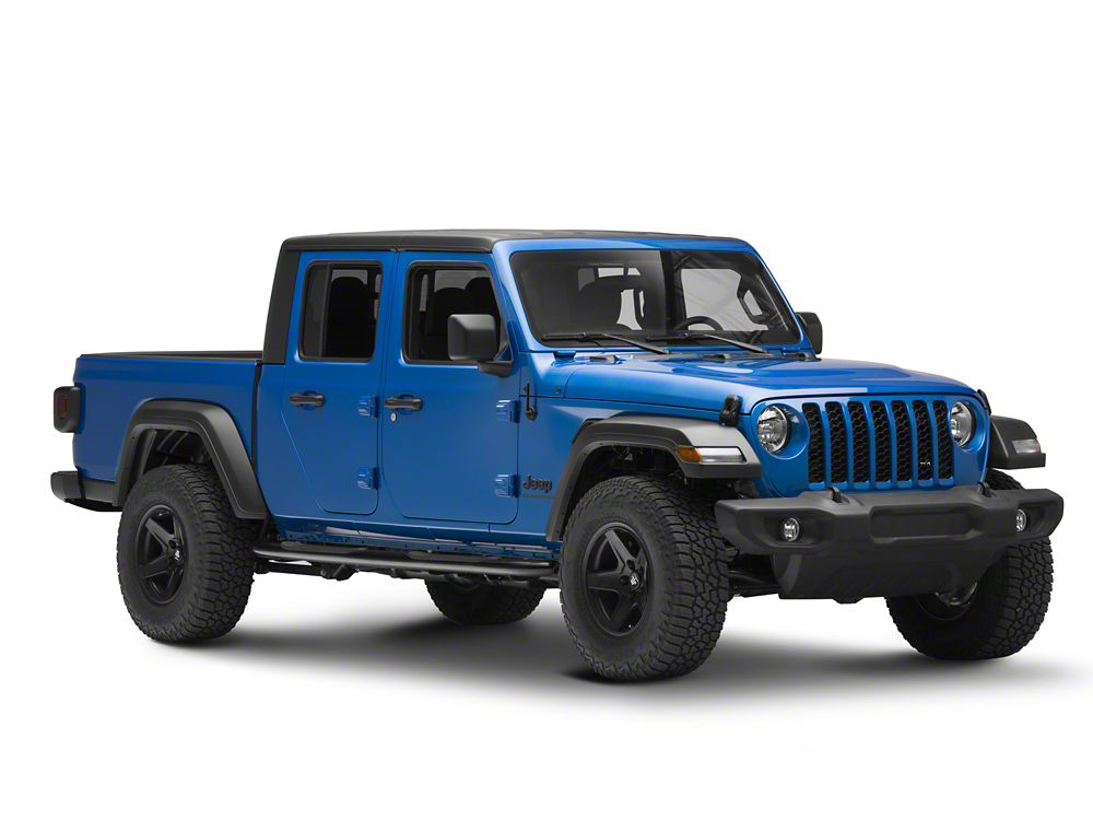 RedRock 4-Inch Oval Curved Side Step Bars; Semi-Gloss Black (20-25 Jeep Gladiator JT)