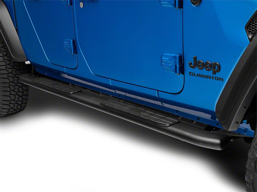 RedRock PNC Side Step Bars; Textured Black (20-25 Jeep Gladiator JT)