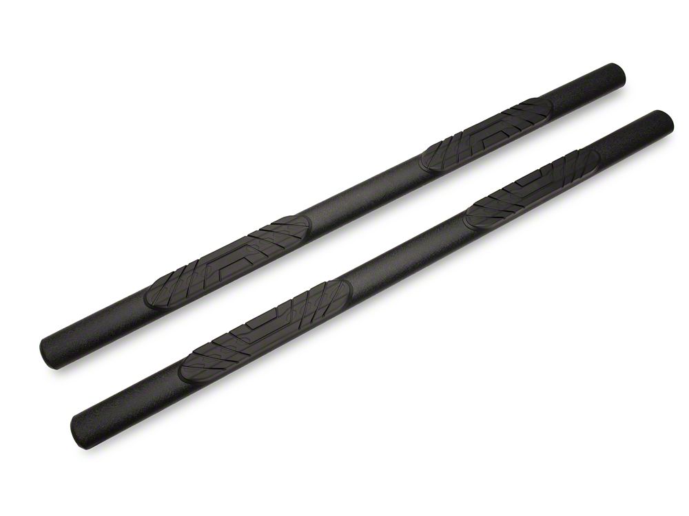 RedRock 4-Inch Oval Straight Side Step Bars; Textured Black (20-25 Jeep Gladiator JT)