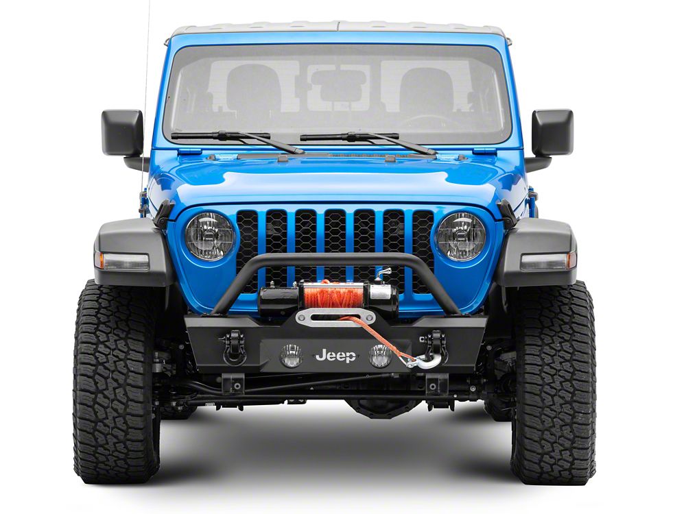 Jeep Licensed by RedRock HD Stubby Front Bumper with Backlight LED Jeep Logo (20-25 Jeep Gladiator JT)