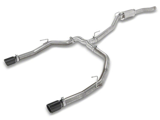 RedRock Dual Exhaust System with Black Tips; Rear Exit (20-25 3.6L Jeep Gladiator JT)