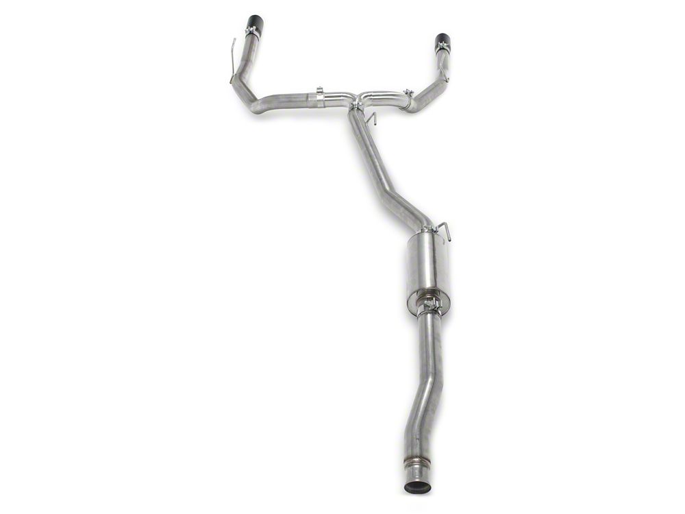 RedRock Dual Exhaust System with Black Tips; Rear Exit (20-25 3.6L Jeep Gladiator JT)