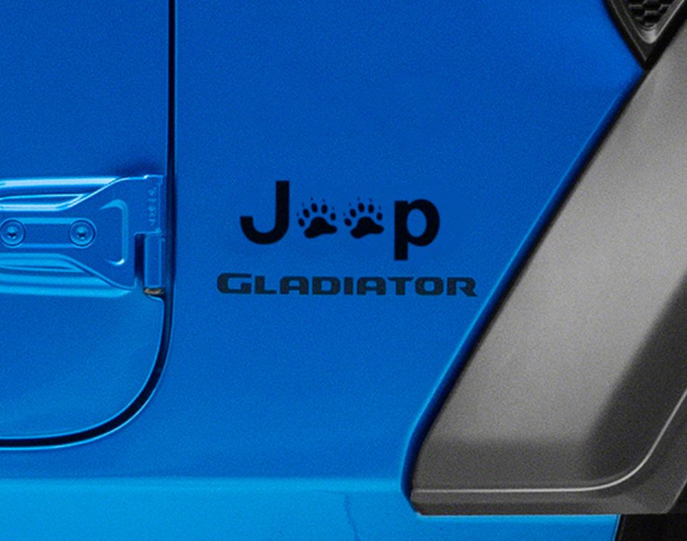 Jeep Licensed by RedRock Jeep Paw Side Logo; Gloss Black (20-25 Jeep Gladiator JT)