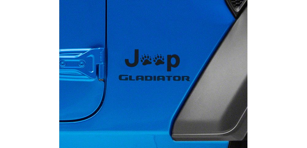 Jeep Licensed by RedRock Jeep Paw Side Logo; Matte Black (20-25 Jeep Gladiator JT)