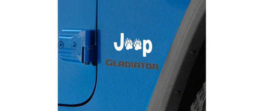 Jeep Licensed by RedRock Jeep Paw Side Logo; white (20-25 Jeep Gladiator JT)