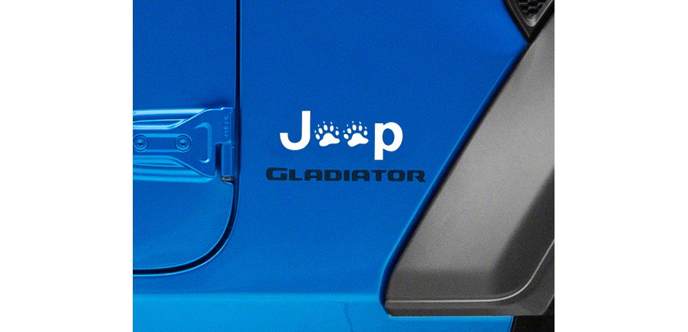 Jeep Licensed by RedRock Jeep Paw Side Logo; white (20-25 Jeep Gladiator JT)
