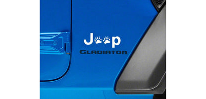 Jeep Licensed by RedRock Jeep Paw Side Logo; white (20-25 Jeep Gladiator JT)