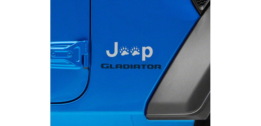 Jeep Licensed by RedRock Jeep Paw Side Logo; Silver (20-25 Jeep Gladiator JT)