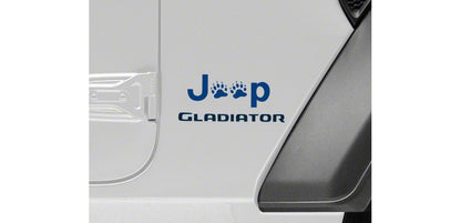 Jeep Licensed by RedRock Jeep Paw Side Logo; Blue (20-25 Jeep Gladiator JT)
