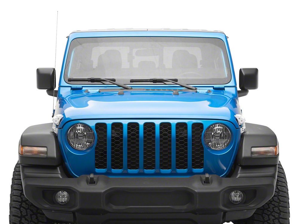 RedRock Billet Hood Catch Kit; White (20-25 Jeep Gladiator JT)
