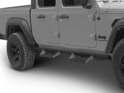 RedRock 4-Inch Drop TC1 Running Boards; Textured Black (20-25 Jeep Gladiator JT)