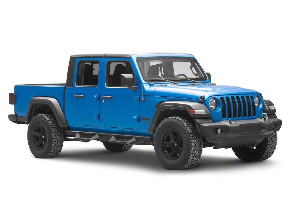 RedRock 4-Inch Drop TC1 Running Boards; Textured Black (20-25 Jeep Gladiator JT)