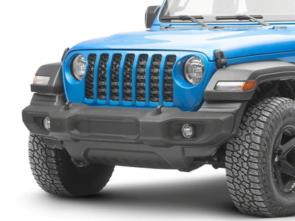 RedRock American Flag V2 Grille Insert; Black and White (20-25 Jeep Gladiator JT, Excluding Mojave)