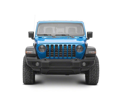 RedRock American Flag V2 Grille Insert; Black and White (20-25 Jeep Gladiator JT, Excluding Mojave)