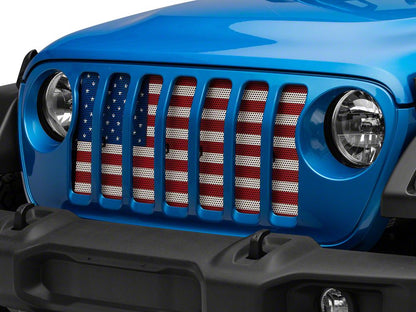 RedRock Grille Insert; Old Glory (20-25 Jeep Gladiator JT w/o TrailCam)