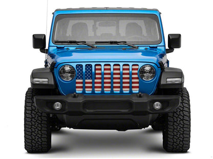 RedRock Grille Insert; Old Glory (20-25 Jeep Gladiator JT w/o TrailCam)