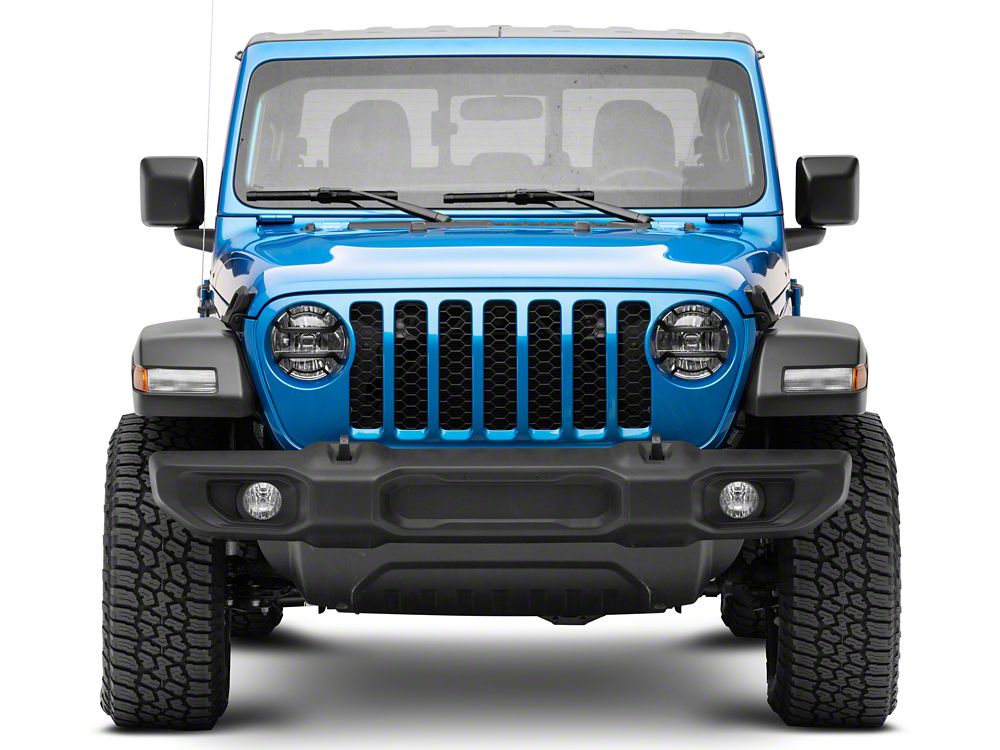 RedRock Euro Style Headlight Guards; Carbon Fiber Look (20-25 Jeep Gladiator JT)