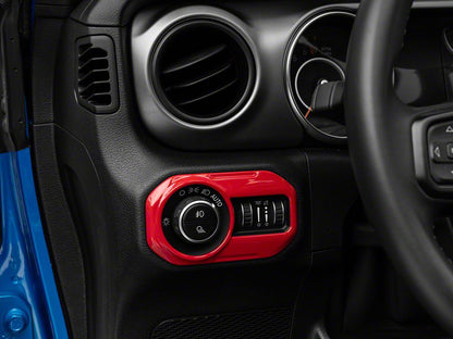 RedRock Headlight Switch Trim; Red (20-25 Jeep Gladiator JT)