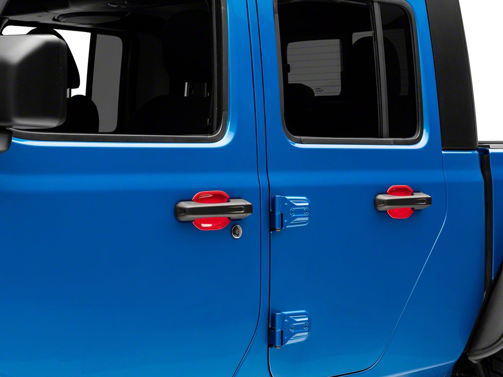 RedRock Exterior Door Handle Guards; Red (20-25 Jeep Gladiator JT)