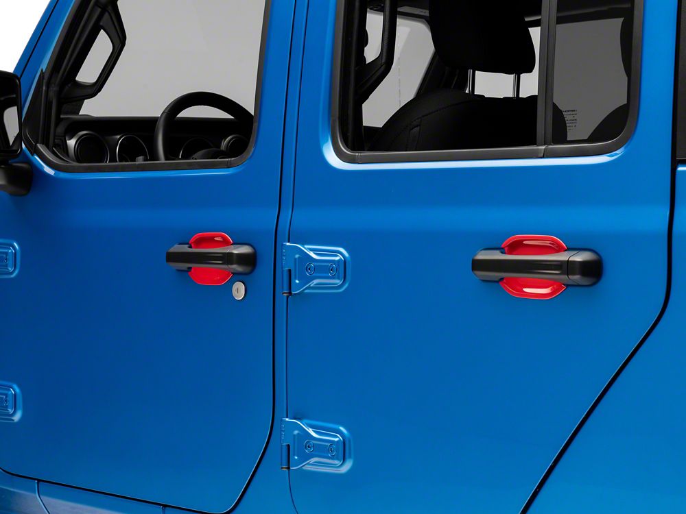 RedRock Exterior Door Handle Guards; Red (20-25 Jeep Gladiator JT)