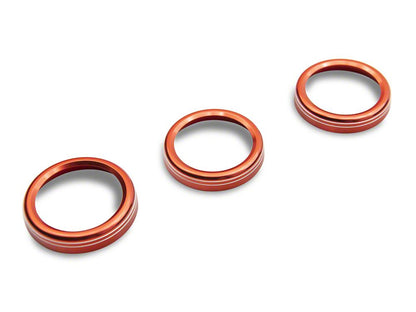 RedRock Billet Aluminum HVAC and Radio Control Knob Trim Ring Set; Red (20-25 Jeep Gladiator JT)