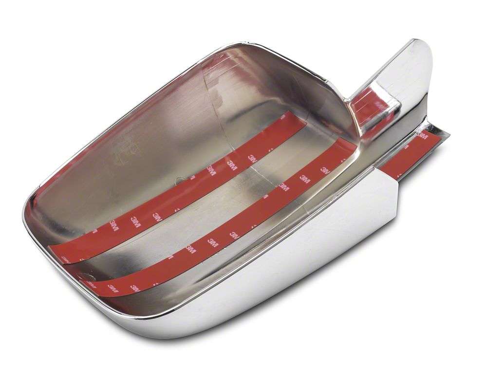 RedRock Mirror Covers without Turn Signal Light Cutout; Chrome (09-18 RAM 1500)