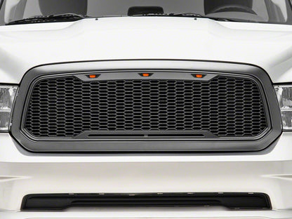 RedRock Baja Upper Replacement Grille with LED Lighting; Charcoal (13-18 RAM 1500, Excluding Rebel)