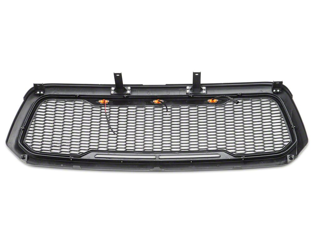 RedRock Baja Upper Replacement Grille with LED Lighting; Charcoal (13-18 RAM 1500, Excluding Rebel)