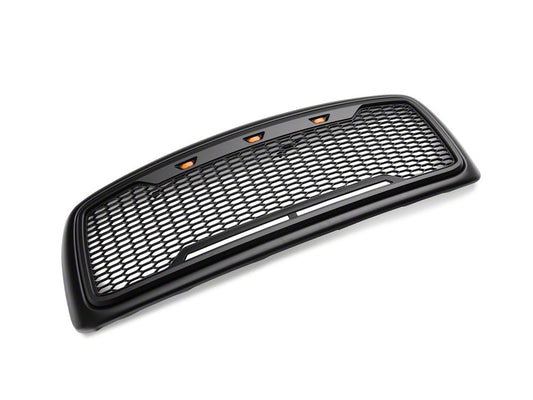 RedRock Baja Upper Replacement Grille with LED Lighting; Matte Black (02-05 RAM 1500)